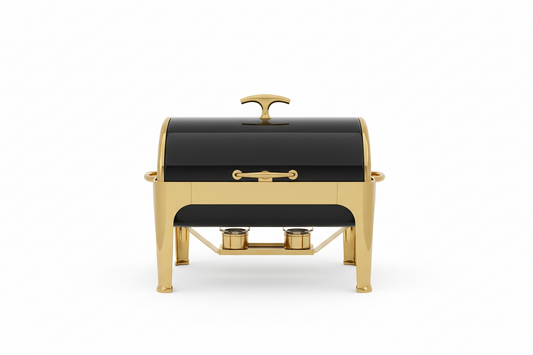 The Eternal 8 Qt – Black & Gold Roll-Top Chafer